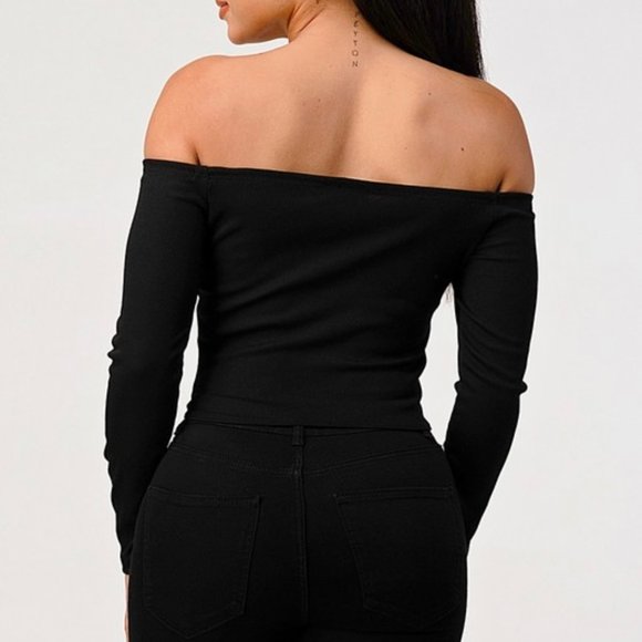 GYPSY SOUL OFF THE SHOULDER TOP WITH FRONT TIE - Picture 3 of 9